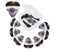 12 Pack International Space Station Picture Guitar Picks with Organizer Storage Box, 3 Different Thickness Celluloid Plectrums for Acoustic Guitar, Bass, Ukulele, Includes 0.46mm, 0.71mm, 0.96mm