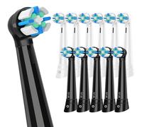 12 Pack iO Replacement Heads Compatible with Oral B iO, for Oral B iO 2/3/4/5/6/7/8/9/10 Series Toothbrushes, Medium Bristles, Soft Yet Effective, Black/White