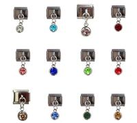 12 Pack Italian Charm Link Beads Stainless Steel Jewelry Finding Jewelry Accessories Suitable For Making Stainless Steel Pendant