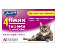 (12 Pack) Johnsons Vet - 4 Fleas Cat Flea Tablets - 6 Tab