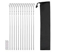 12 Pack Kabob Skewers, Premium Flat Metal BBQ Barbecue Skewer, 17" Long Stainless Steel Shish Kebob Sticks 0.28” Width Reusable Grilling Skewers Set for Meat Shrimp Chicken Vegetable