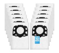 12 Pack KFI 357 Vacuum Cleaner Bags for Karcher WD2Plus/WD3/WD3Battery/KWD1/KWD2/KWD3/MV3/WD 3.200-WD 3.800M/SE4001/SE4002, Filter Bags for Kärcher Wet and Dry Vacuum Cleaners, 2.863-314.0