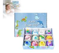 12 Pack Kids Bath Bombs with Surprise Inside, Gift Set with Unique Land & Sea Animal Toys, Fun Educational and Child-Safe Natural Organic Bath Bombs with Toys, Great Gift for Kids Girls Boys (1 PC)