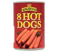 ( 12 Pack ) Kingsfood 8 Hot Dogs in Brine 400g (Drained Weight 184g)