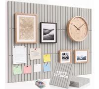 12 Pack Large Cork Board Wall Panels Self Adhesive,120x90cm Felt Pin Board with 30 Notice Board Pins,Bulletin Board for Home Office Kitchen,Vision Board for Photos Memos Wall Decorative (Light Camel)