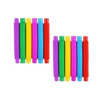 12-Pack Large Pop Tubes Sensory Fidget Toys for Kids & Adults | Autism, Special Needs & ADHD | Anxiety & Stress Relief, Bendable DIY Tubes
