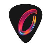 12-Pack Letters Guitar Picks Colorful Plectrums for Guitar with Initial Words Print, Black Electric Guitar Accessories with Box Case, Thin Medium Heavy Thickness for Bass Guitars Ukulele, Letter O