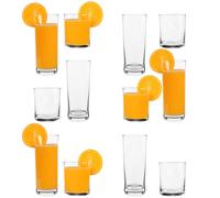 LAV 12pc Clear Liberty Glassware Set - Mixed Glass Highball Cocktail Gin Glasses and Water Whiskey Drinking Tumblers