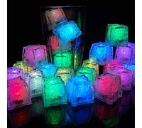 12 Pack Light-up LED Ice Cubes for Drinks Wine Whiskey Color Changing Light Multicolor, LED Ice Cubes Liquid Sensor Water Activated Glowing, Best for Party Christmas Wedding Decoration Gift