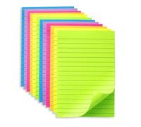 (12 Pack) Lined Sticky Notes 4x6 in Post Ruled Stickies Super Sticking Power Memo Pads Bright Colors