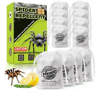 12 Pack Long-Lasting Spider Repellent Pouches - Natural Peppermint & Lemongrass Oil Blend, Indoor/Outdoor Pest Control for Closets, Attics, Garages, RVs (60 Day Protection)