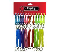 12 Pack Long Stretch Retractable Spiral Key Chain Belt Clip Fob Keyring Elastic