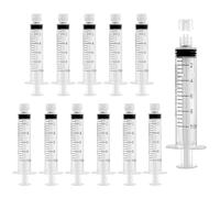 12 Pack luer lock syringe 10ml, Plastic Syringe with Cap, Syringes without Needle, Syringe Luer Lock for Science Labs, Glue Applicator, Feeding Pets, Measuring Liquids, Individually Sterile Sealed