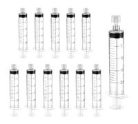 12 Pack luer lock syringe 20ml, Plastic Syringe with Cap, Syringes without Needle, Syringe Luer Lock for Science Labs, Glue Applicator, Feeding Pets, Measuring Liquids, Individually Sterile Sealed