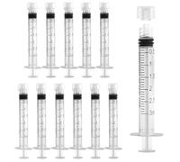 12 Pack luer lock syringe 3ml, Plastic Syringe with Cap, Syringes without Needle, Syringe Luer Lock for Science Labs, Glue Applicator, Feeding Pets, Measuring Liquids, Individually Sterile Sealed