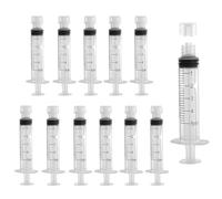 12 Pack luer lock syringe 5ml, Plastic Syringe with Cap, Syringes without Needle, Syringe Luer Lock for Science Labs, Glue Applicator, Feeding Pets, Measuring Liquids, Individually Sterile Sealed