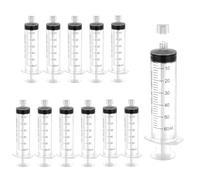 12 Pack luer lock syringe 60ml, Plastic Syringe with Cap, Syringes without Needle, Syringe Luer Lock for Science Labs, Glue Applicator, Feeding Pets, Measuring Liquids, Individually Sterile Sealed