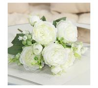 12-pack Luxury Artificial Peony Bundles For Lifelike Home Décor & Wedding Centerpieces, Silk Flowers Arrangements With Flexible Stems(White)
