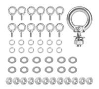 12 Pack M4 Lifting Eye Bolts, 0.39"(10mm) Long Ring Threaded Eyebolts, Stainless Steel Lifting Shoulder Eye Bolts with Nuts and Washers, for Rigging, Anchoring, Pulling, Pushing, or Hoisting Objects