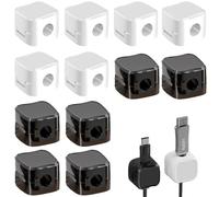 12 Pack Magnetic Cable Holder,Magnetic Cable Tidy Clips, Strong Self Adhesive Cord Organizer Holder, Adjustable USB Wire Manager Keeper, Hide Cable Management for Home Office Kitchen Wall Car Desk Be