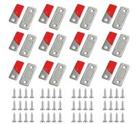 12 Pack Magnetic Door Catch, Magnetic Cupboard Catches Ultra Thin Magnetic Strips Self Adhesive Strong Door Magnets Stainless Steel Magnets Catches for Wardrobe Cabinet Drawer Closet Closing