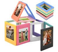 12 Pack Magnetic Photo Frames for Fridge - 2x3 Mini Photo Magnets Frame Colorful Picture Frames Bulk for Polaroid Fujifilm Instax Mini Photos, DIY Refrigerator Photo Magnets for Fridge Office Locker