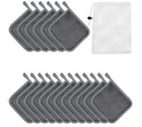12 Pack Make Up Remover Cloth, VEGCOO Flannel Face Cloth Microfibre Makeup Remover Pads Reusable Face Wipes Facial Cloth for Makeup Removing Cleansing