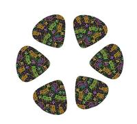 12 Pack Mardi Gras Surface Guitar Picks, Bass Electric Acoustic Guitar Ukulele Accessories Includes Thin Medium Heavy Guitar Picks Plectrums with Organizer Storage Box