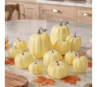 12 Pack Matte Foam Pumpkins Assorted Sizes Soft Colours