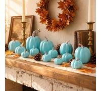 12 Pack Matte Foam Pumpkins Assorted Sizes Soft Colours