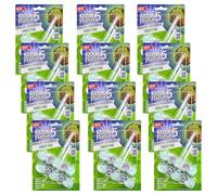 12 Pack Max Flush 5 Forest Pine Toilet Rim Block Cleaner (Twin Pack), Clear Water Toilet Rim Block with Anti-Limescale, Cleaning Foam, Dirt Protection and Extra Freshness