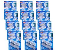 12 Pack Max Flush 5 Ocean Spray Toilet Rim Block Cleaner (Twin Pack), Clear Water Toilet Rim Block with Anti-Limescale, Cleaning Foam, Dirt Protection and Extra Freshness