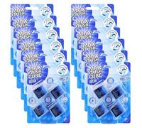 12 Pack Max Flush Cube Toilet Cleaning Blocks - Coloured Water Cistern, Powerful Limescale Remover, Foaming Action Toilet Cleaner, Long-Lasting Fresh Fragrance In-Cistern Toilet Freshener - Ocean