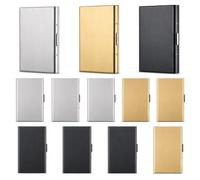 12 Pack Metal Card Holder Stainless Steel RFID Blocking Credit Card Case | Sleek Matte Finish, Scratch & Corrosion Resistant, Secure Snap Closure, Minimalist Design for Work & Casual Black Gold Silver
