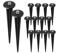 12 Pack Metal Replacement Stakes Spike, Solar Light Stakes Flood Light Ground Stake Threaded Spike Solar Pathway Lights Spike for Garden Lights Landscape Yard Pathway Lamps Pole 6.3 Inches