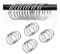 12 Pack Metal Round Shower Ring Hooks, Silvery O Rings Rustproof Shower Curtain Hooks,Shower Curtain Rings for Bathroom, Metal Bath Curtain Rings, for Bathroom, Changing Room, Windows, Home Hotel.50mm