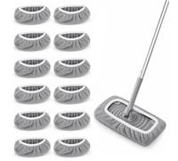 12 Pack Microfiber Mop Refill Pads, Sweeping Cloths Washable Replacement | reusable sweeper cloths dry wet use for hardwood laminate tile floor cleaning household for swiffer