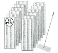 12 Pack Microfiber Mopping Pads Compatible with JOYMOOP, Libman, Oshang Flat Mop and Most 13"X5" Flat Floor Mop, Reusable & Washable Microfiber Cleaning Pads