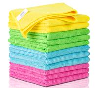 ASAB Pack of 12 Microfibre Cleaning Cloth for Home All Purpose Lint Free and Highly Absorbent Microfibre Dish Cloth Reusable and Washable Cleaning Cloths for Cleaning Windows Car Kitchen 32 x 32cm