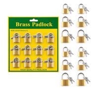 12 Pack Mini Brass Padlocks with Keys 20mm 25mm 30mm Assorted