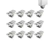 12 Pack Mini Caster Wheels, 0.5 Inch Rubber Rolling Wheels Low Profile Castors for Furniture with Steel Top Plate Silent Castor Wheel for Small Appliances Carts Luggage