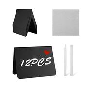 12 Pack Mini Chalkboard Signs for Food, Reusable Food Labels Set for Party Buffet,Wedding,Food Display Stands,Reserved Table Signs with Water Based Chalk Marker and Cleaning Cloth (4''x3'')