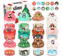 12 Pack Mini Christmas Slime Set, Christmas Stocking Stuffers, Butter Cloud Jelly Crystal Slime, for Teen Girls for Kids, Xmas Toys Kit Classroom Rewards, Advent Calendar 2025 Kids