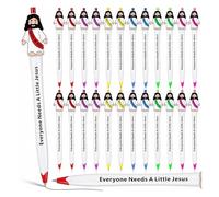 12 Pack Mini Jesus Figures Ballpoint Pen - Religious No Bleed Pens Everyone Needs a Little Jesus Pen, Christian Desk Accessories, Jesus Easter Basket Stuffers for Christian Party Favors (24pcs)