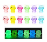 12 Pack Mini Resin Little Squirrel, 6 Colors Mini Resin Squirrel, Tiny Glow In The Dark, for Micro Landscape, Aquarium, DIY Craft, Halloween and More