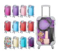 12 Pack Mini Suitcase Party Favor Gift Box Suitcase Candy Box 17*9.5cm Tiny Suitcases Mini Luggage Party Favor for Travel Wedding Jewelry Girl Birthday Bachelorette Partys Bridesmaid Bridal Shower