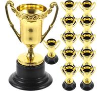 12 Pack Mini Trophies Bulk - 3.34 in Plastic Trophies for Kids & Adults - Sports, School & Party Awards, Winning Prizes, Competitions Ceremony Parties Favor