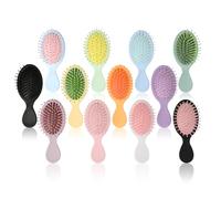 12 Pack Mini Wet Hair Brush Travel Detangling Brush for Most Hair Types with Ease Knots Without Tears or Breakage, 12 colors