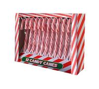 12 Pack Mint Flavour Christmas Candy Canes - Traditional Red & White Stripes - Festive Treats, Tree Decorations, Stocking Stuffers, Gifts for Family & Friends