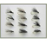 12 Pack Mixed CDC F Flies - Olive, Black and Hares Ear, choose a size, best CDC trout flies, fly fishing (12, Mixed)